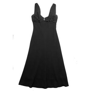 Jones Wear Dress Black Formal Rhinestones Elegant Size 10 Tea Length